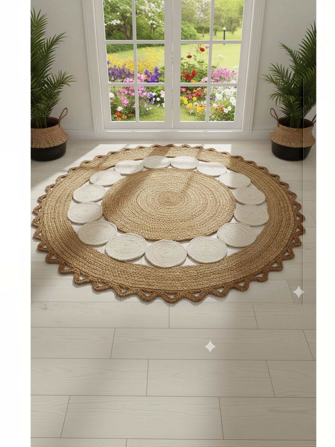 Siya Textiles White & Beige Textured Anti-Skid Doormats-picture-27