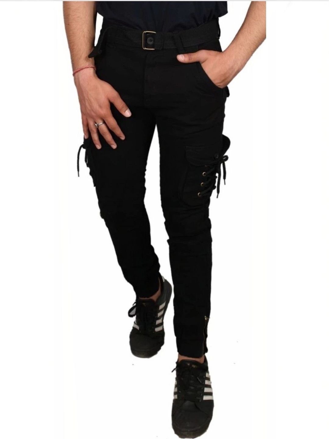 FLARING Men Slim Fit Easy Wash Cargos Trousers-picture-44