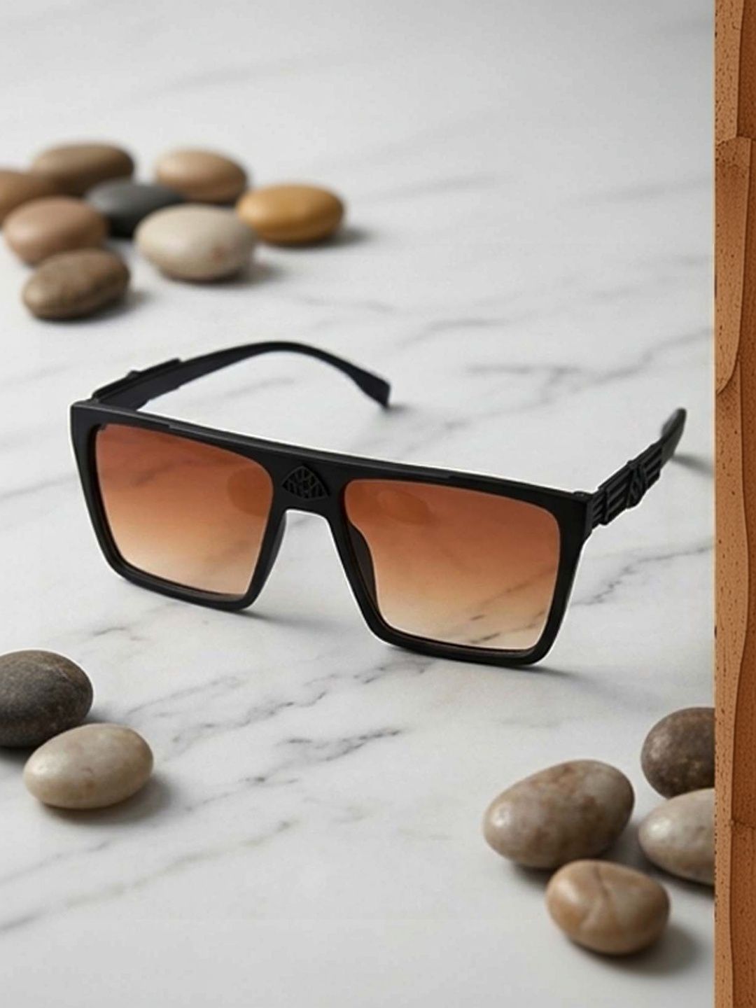 Elligator Men Brown Lens & Black Rectangle Sunglasses with-picture-15
