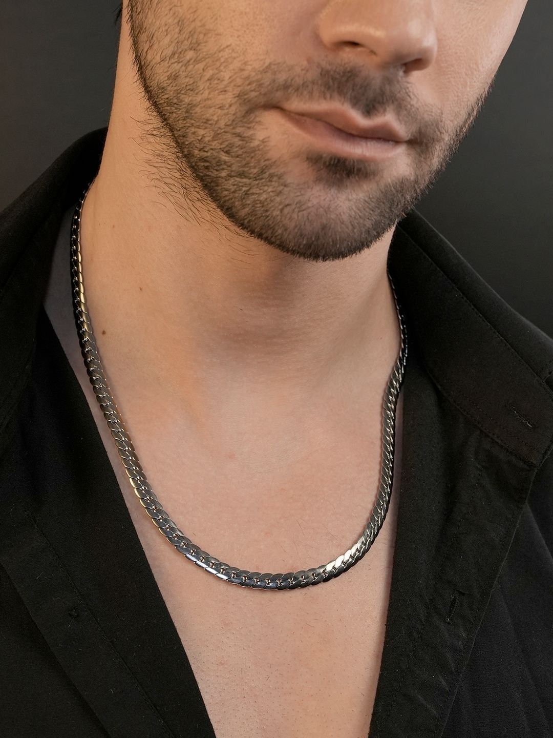AANURA Men Silver-Plated Chain-picture-39