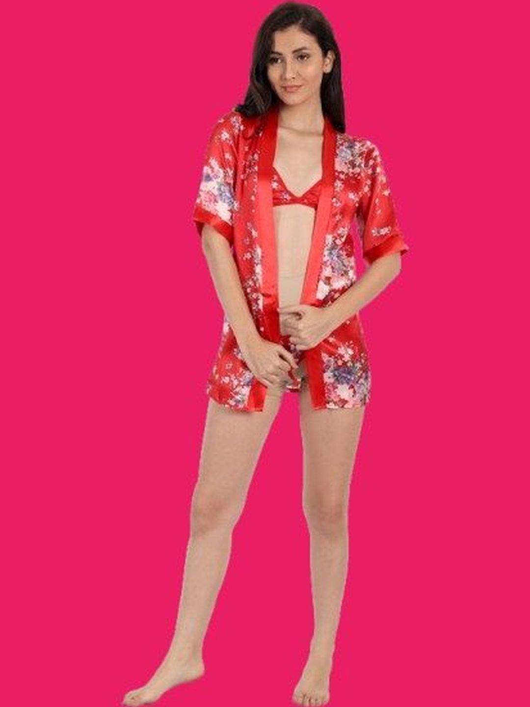 COLOR STYLE Halter Neck Printed Baby Doll-picture-26
