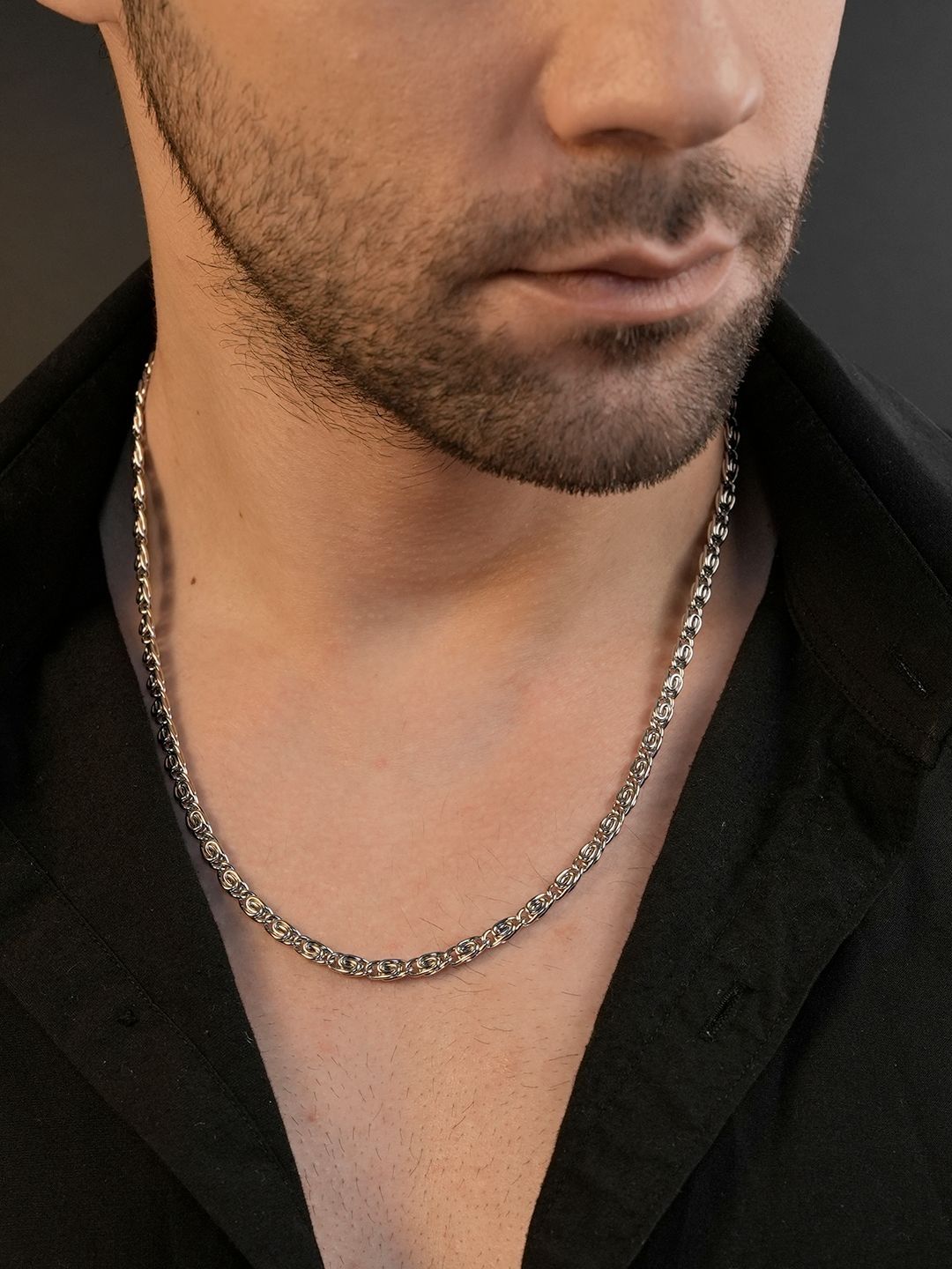 AANURA Men Silver-Plated Chain-picture-32
