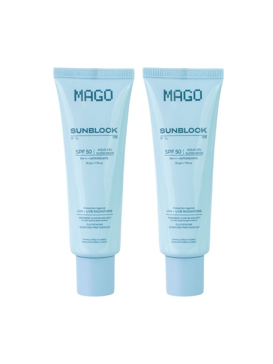 Mago Set Of 2 Sunblock Aqua Gel Sunscreen SPF 50 PA+++ - 50 g Each-image-35