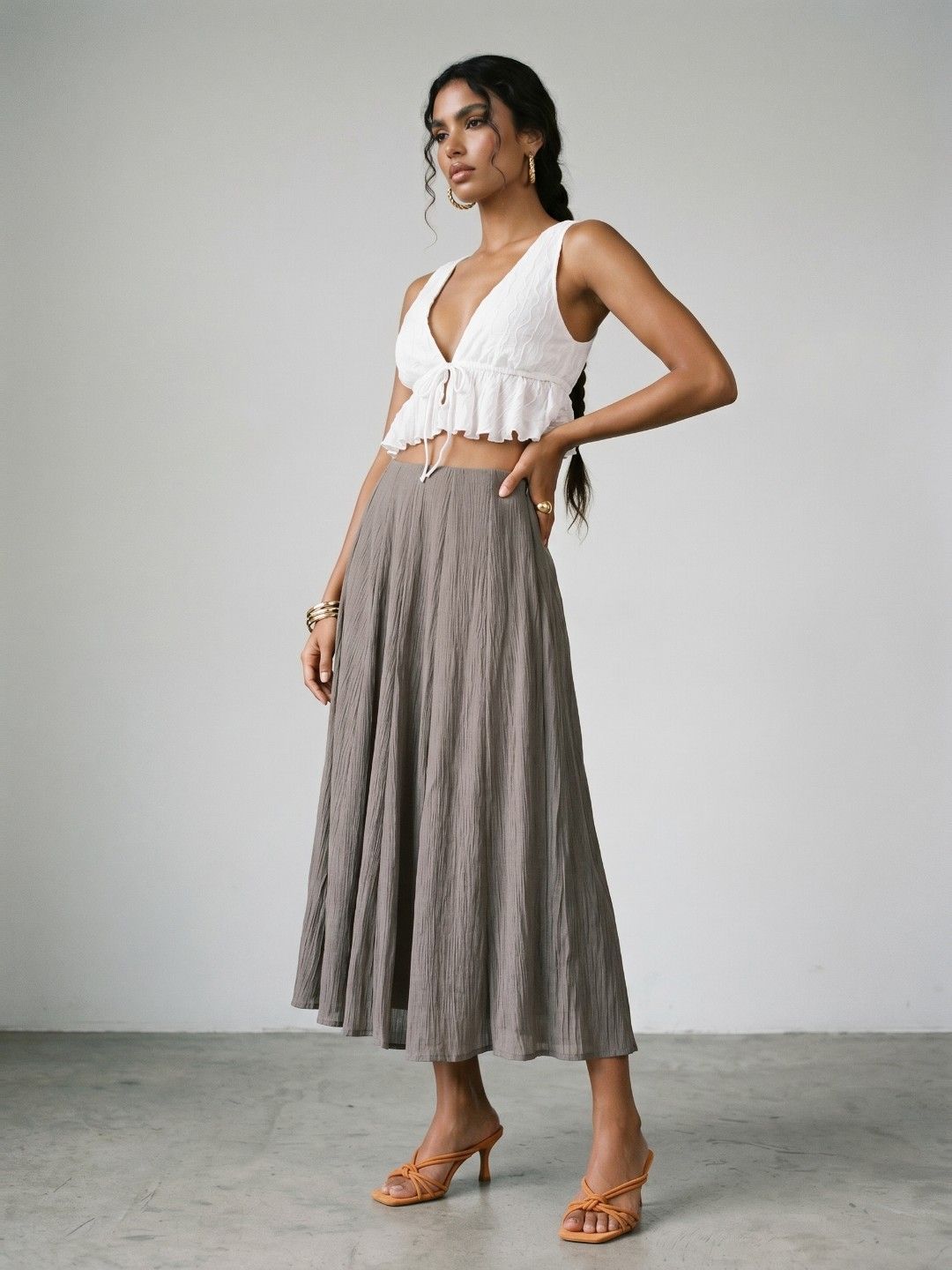 Phosphorus Crush A Line Maxi Skirt-picture-38