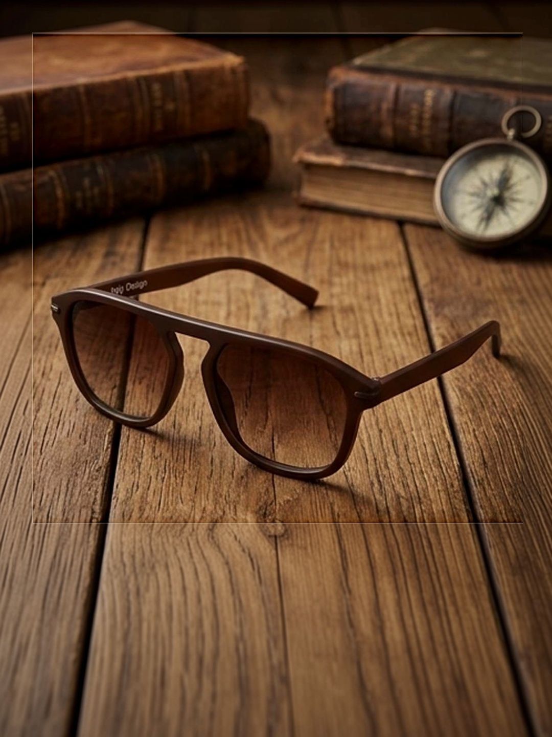 Elligator Men Brown Lens & Brown Square Sunglasses with-image-20