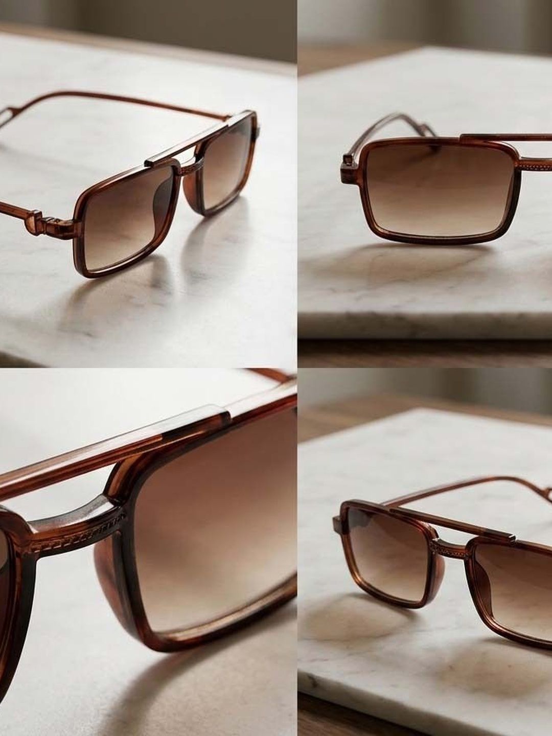Elligator Men Brown Lens & Brown Square Sunglasses with-picture-22