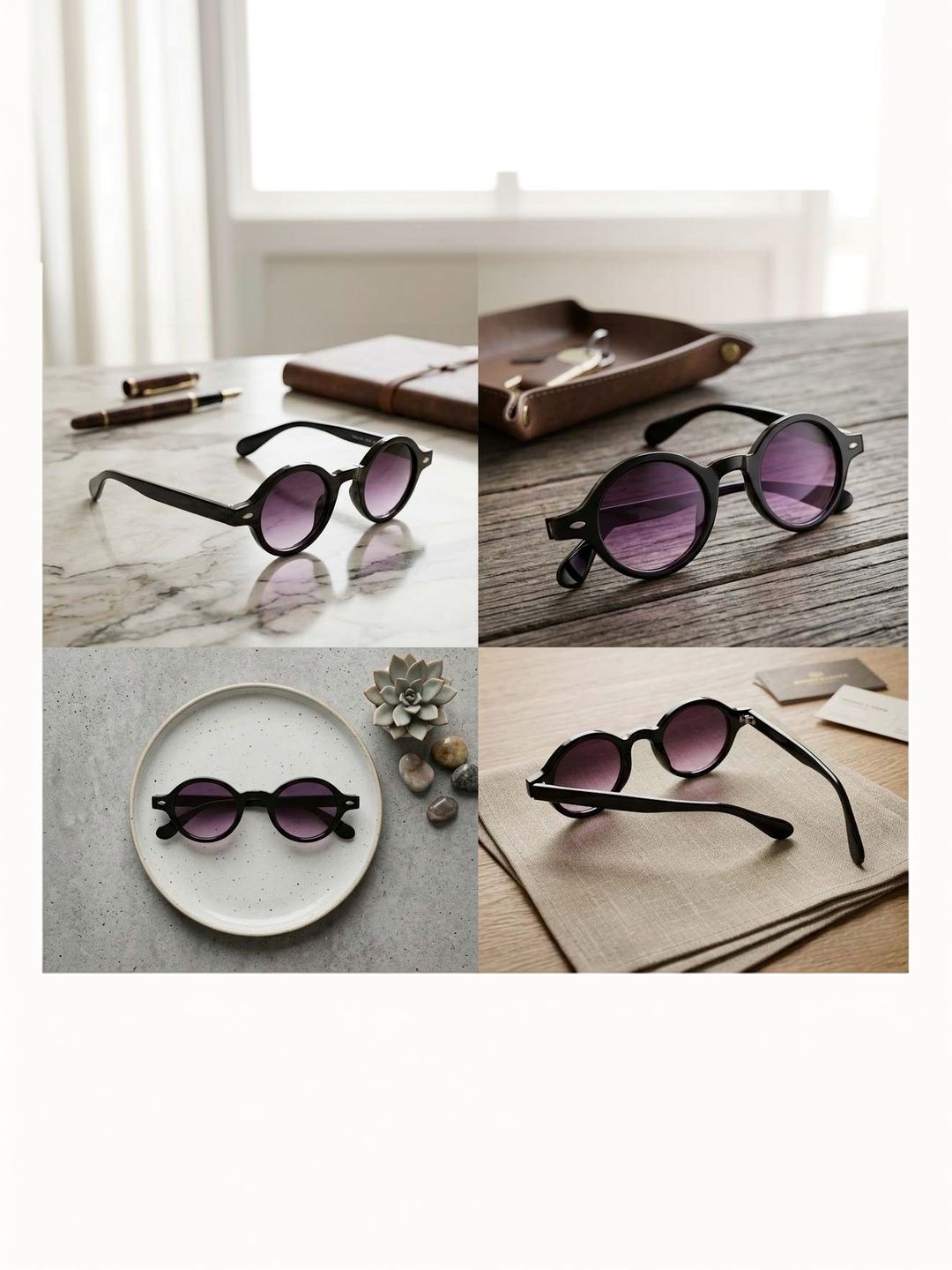 Elligator Men Purple Lens & Black Round Sunglasses with-picture-31