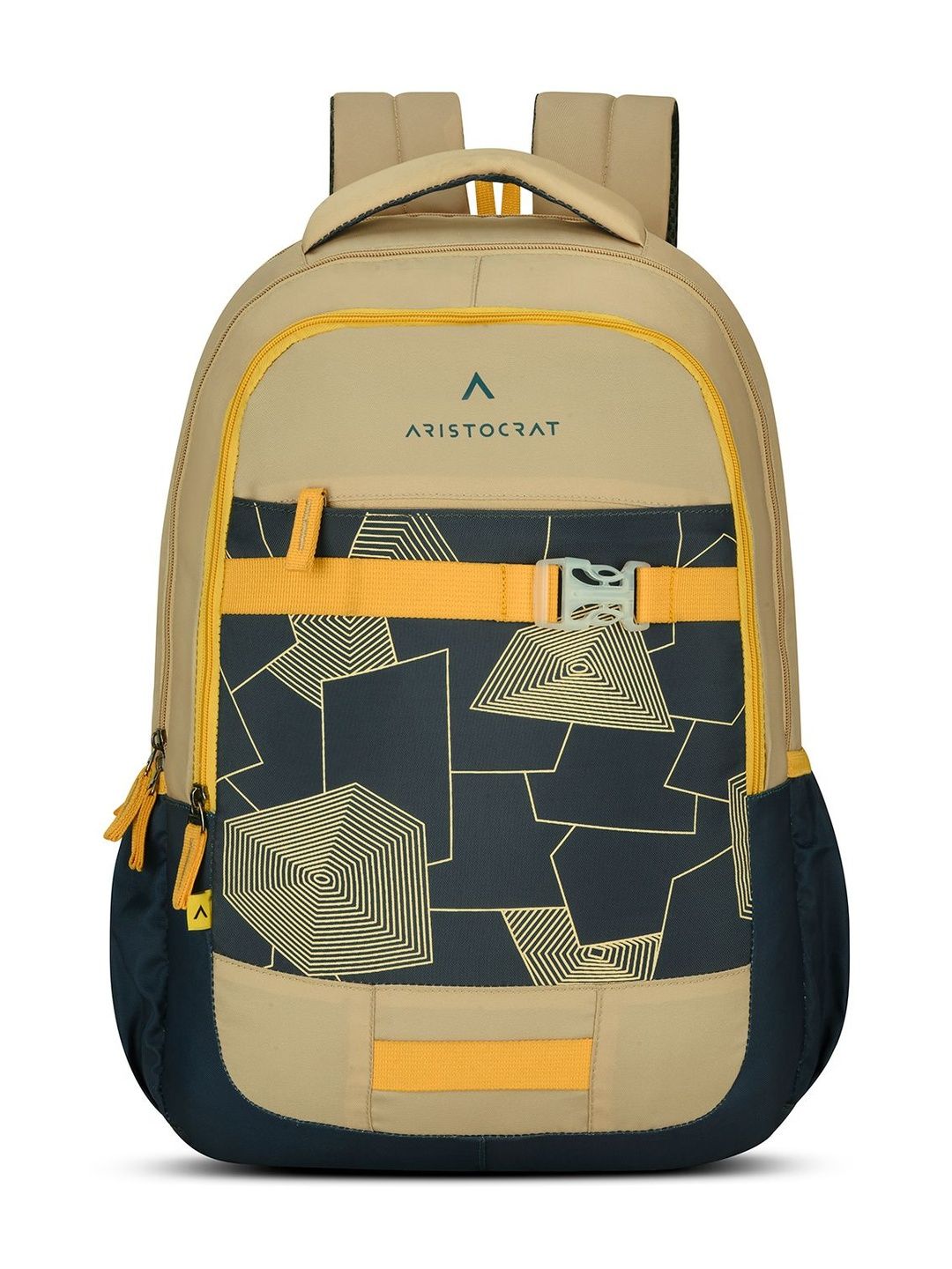 Aristocrat Unisex Buzz Beige & Grey Casual Backpack with 3 Spacious Compartments - 30L-picture-52