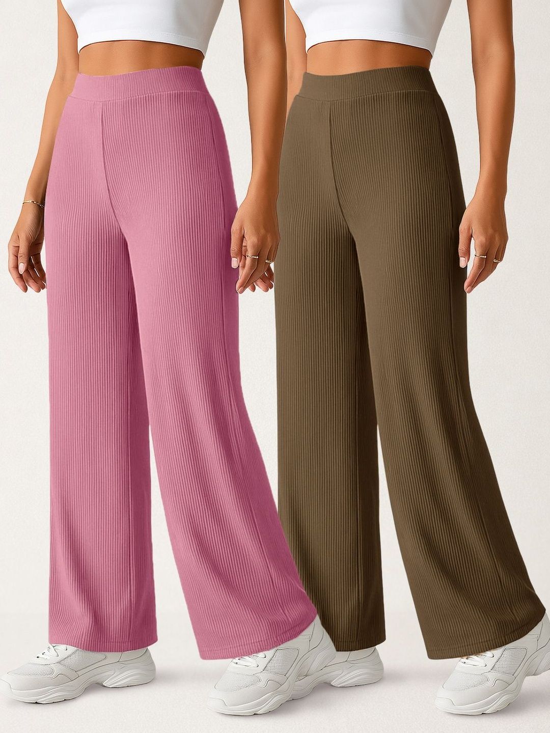 SZN Women Textured Embellished High-Rise Trousers-picture-38