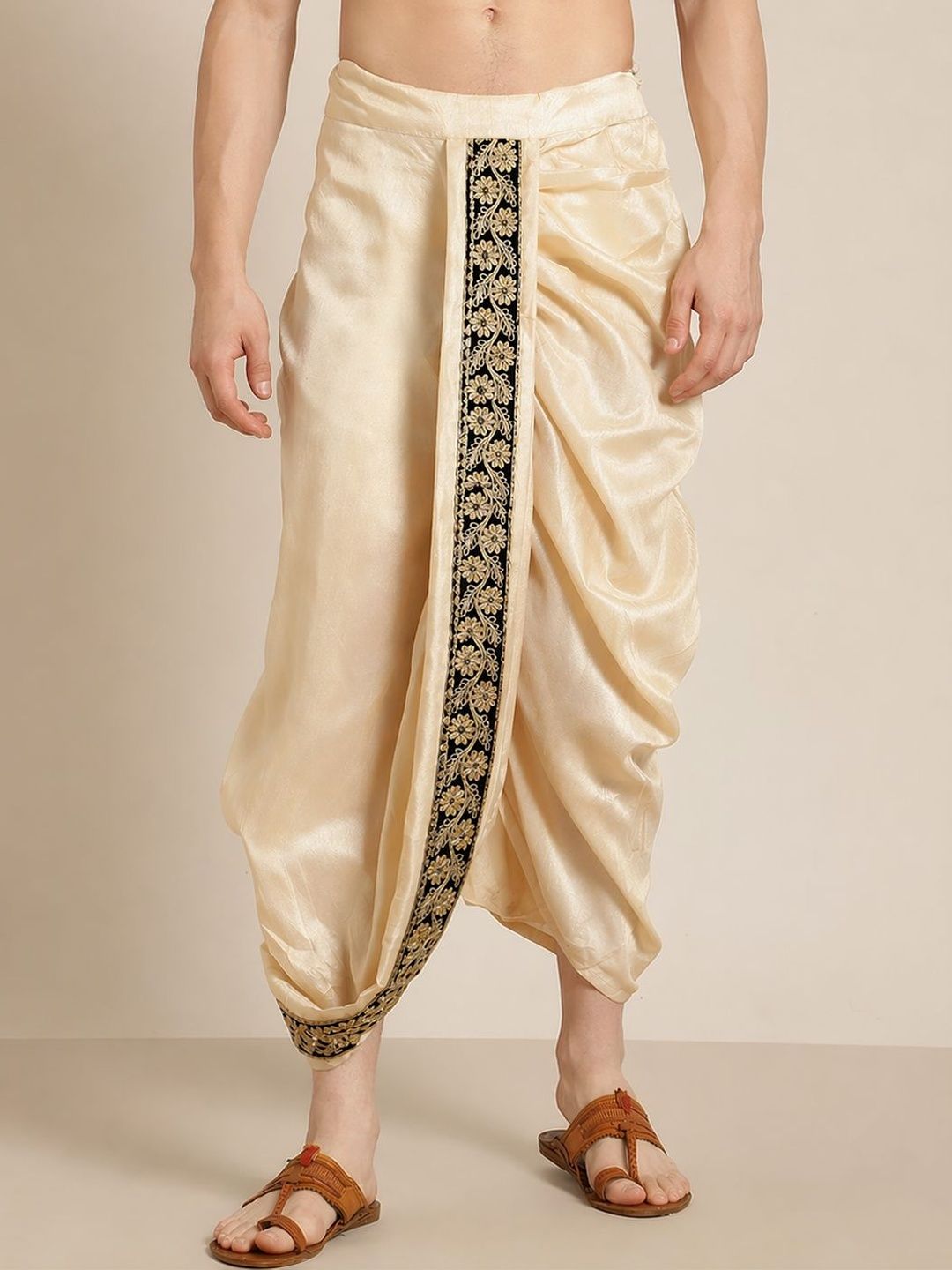 FANZI Men Embroidered Silk Blend Dhoti Pants Dhotis-picture-50