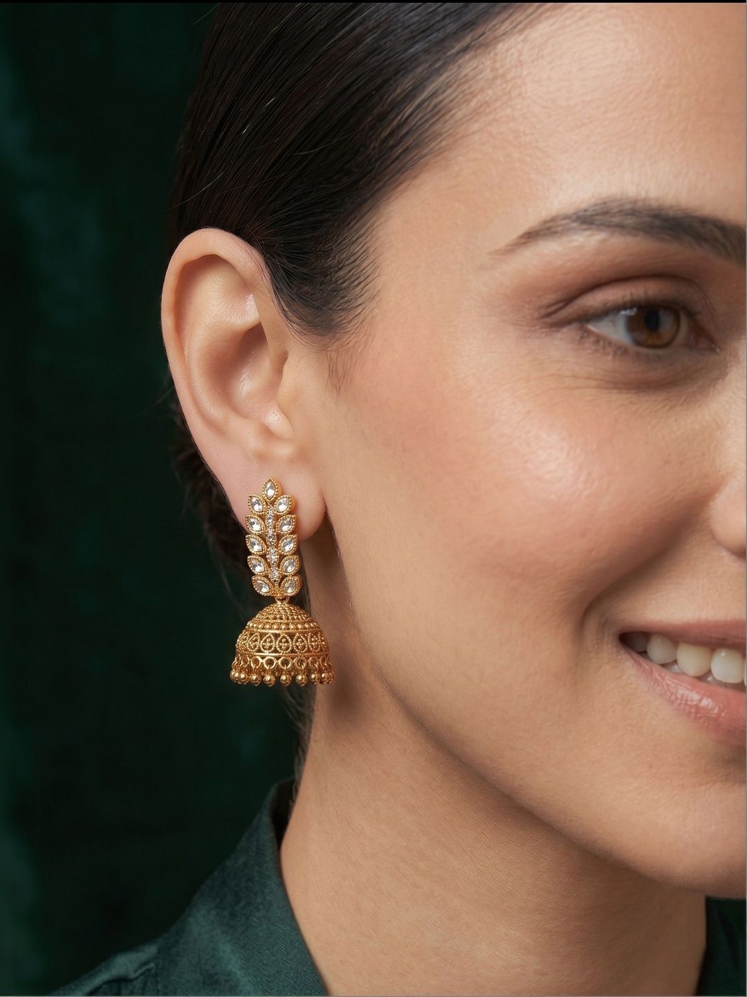 DURATI Leaf Shaped Jhumkas Earrings-picture-36