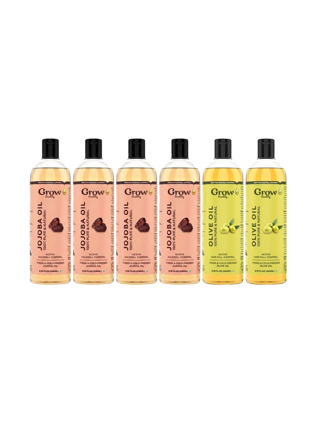Growbuddy Set Of 6 Jojoba Oil & Olive Oil - 200 ml Each-image-15