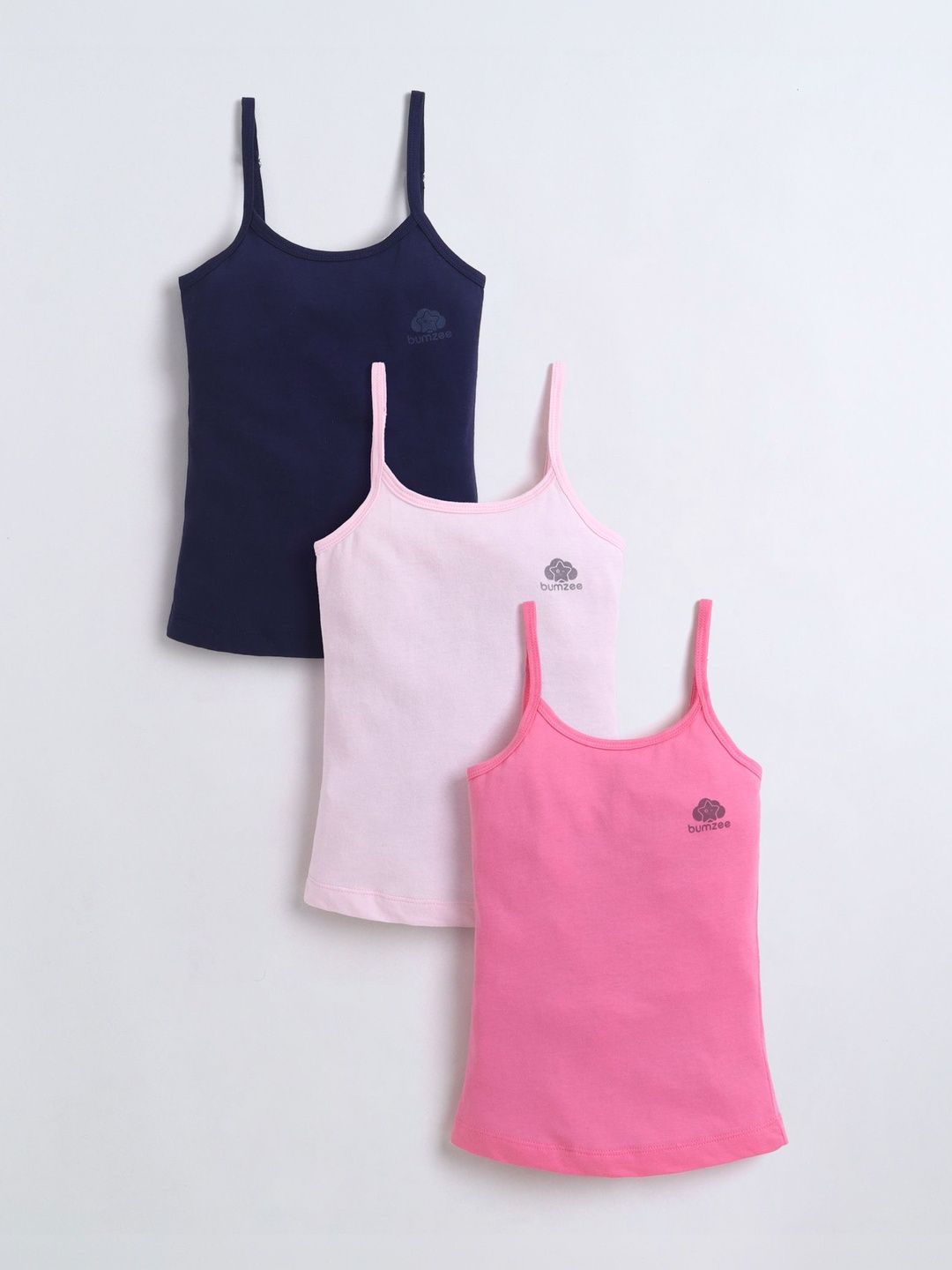 BUMZEE Girls Pack Of 3 Shoulder Strap Camisole-picture-45
