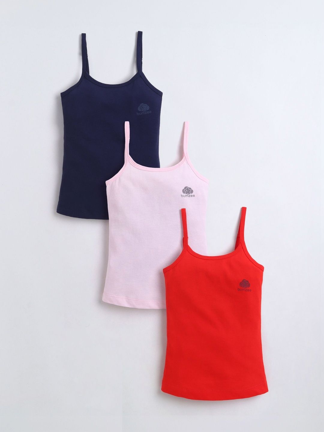BUMZEE Girls Pack Of 3 Shoulder Strap Camisole-picture-44