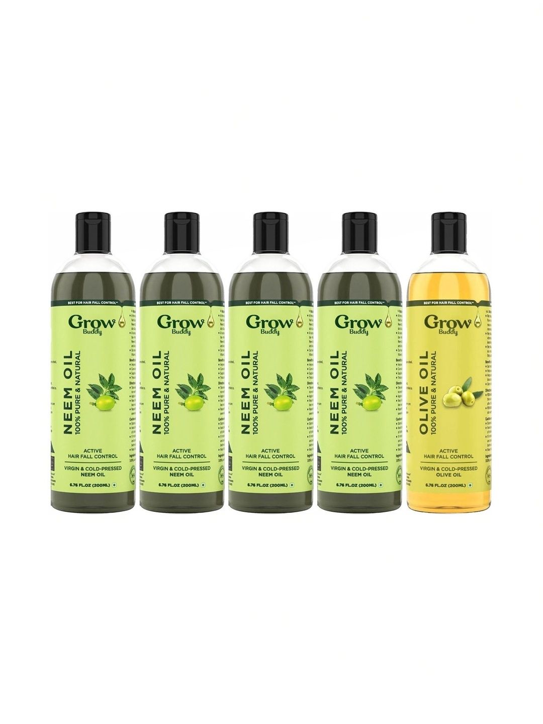 Growbuddy Set Of 5 Neem Oil & Olive Oil - 200 ml Each-image-16