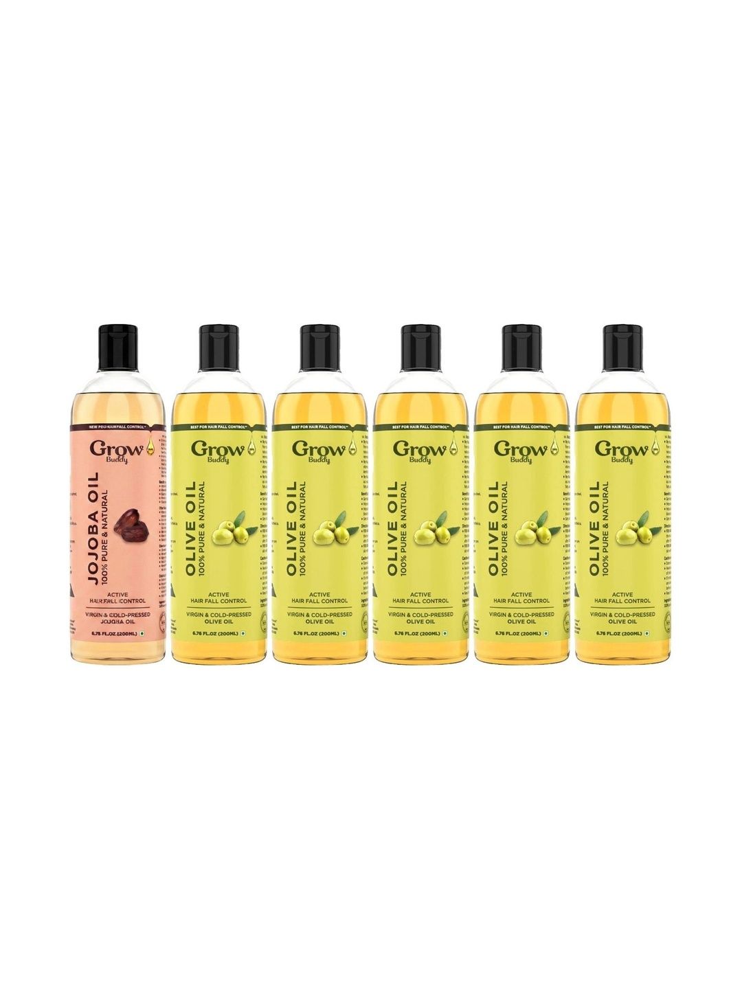 Growbuddy Set Of 6 Jojoba & Olive Oil - 200 ml Each-image-29
