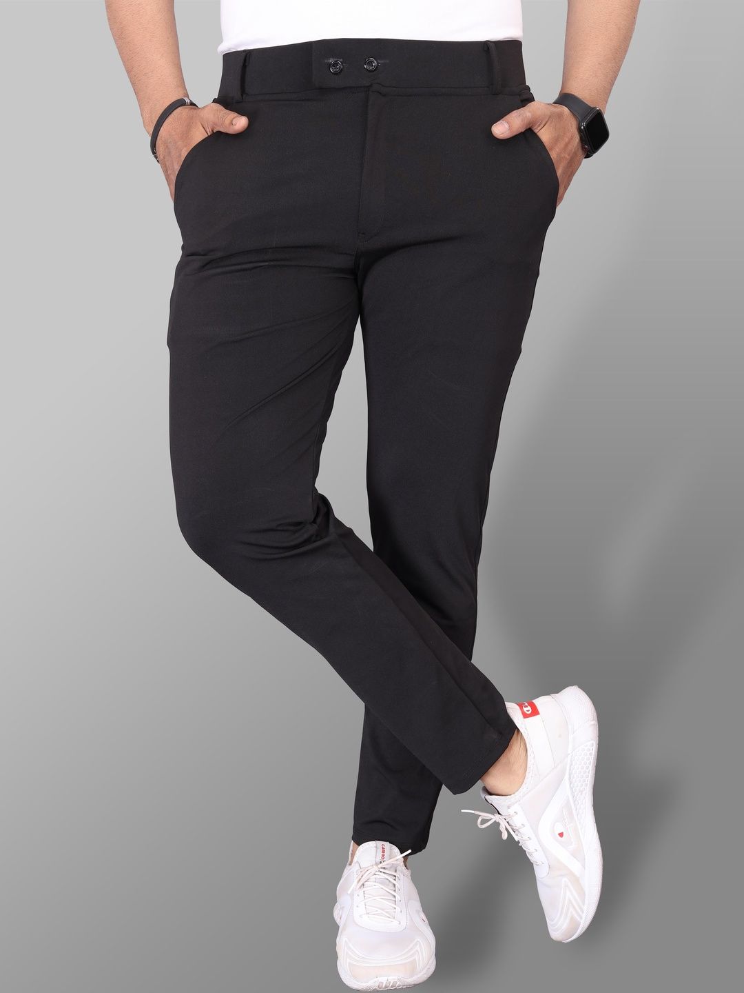 CHROVEL Men Slim Fit High-Rise Trousers-picture-16