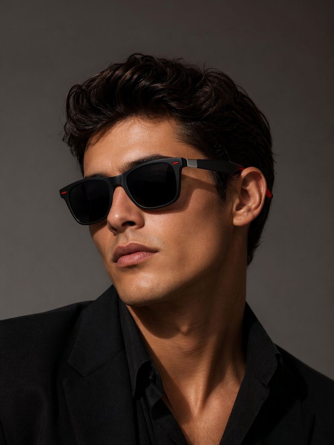 HAYDEN haiza Men Black Lens & Black Square Sunglasses with-image-32