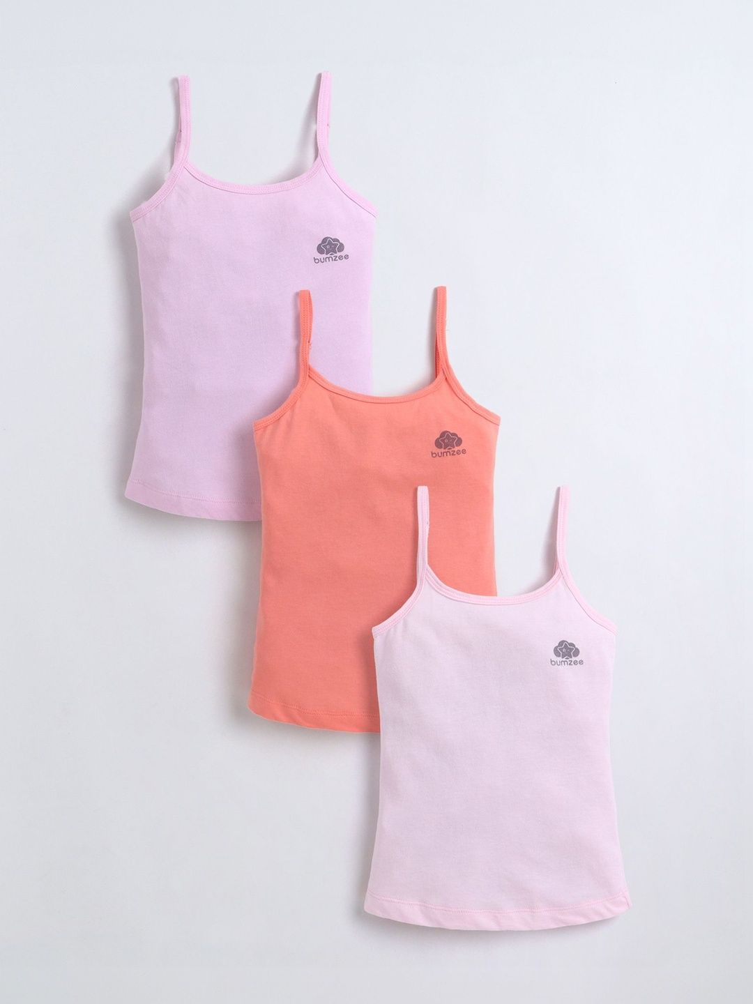 BUMZEE Girls Pack Of 3 Shoulder Strap Camisole-picture-55