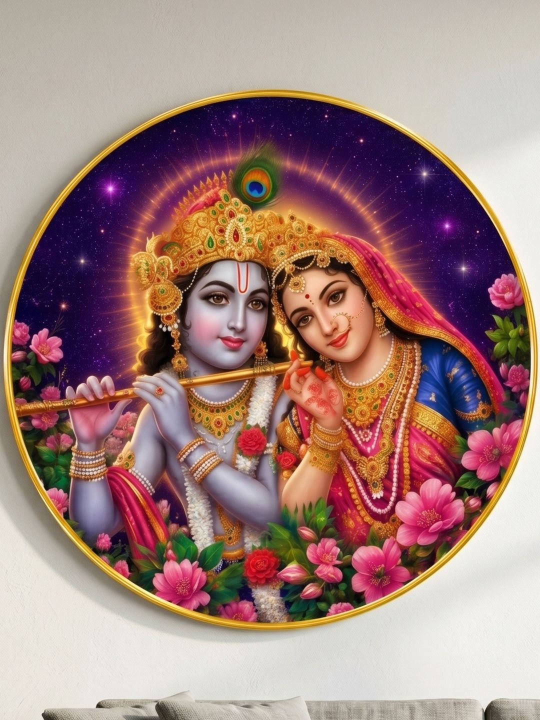 Myntra Elegant Homes Purple & Pink MDF Religious Wall Paintings-image-36