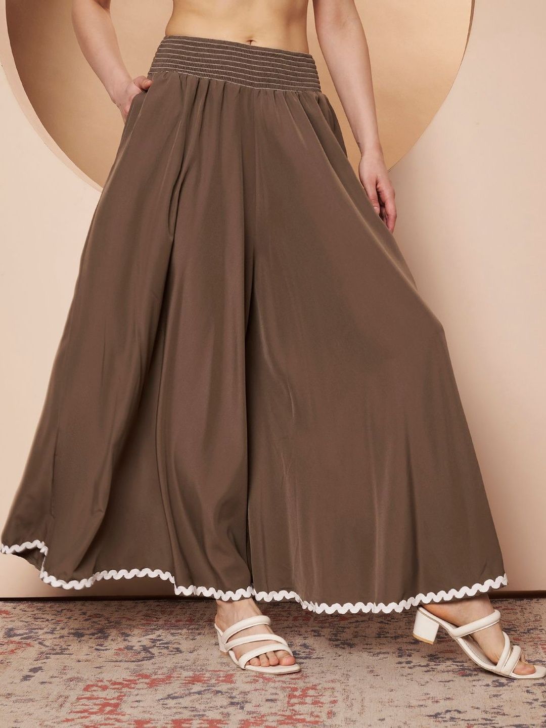 ZWERLON Women Hem Design Flared Palazzos-picture-19