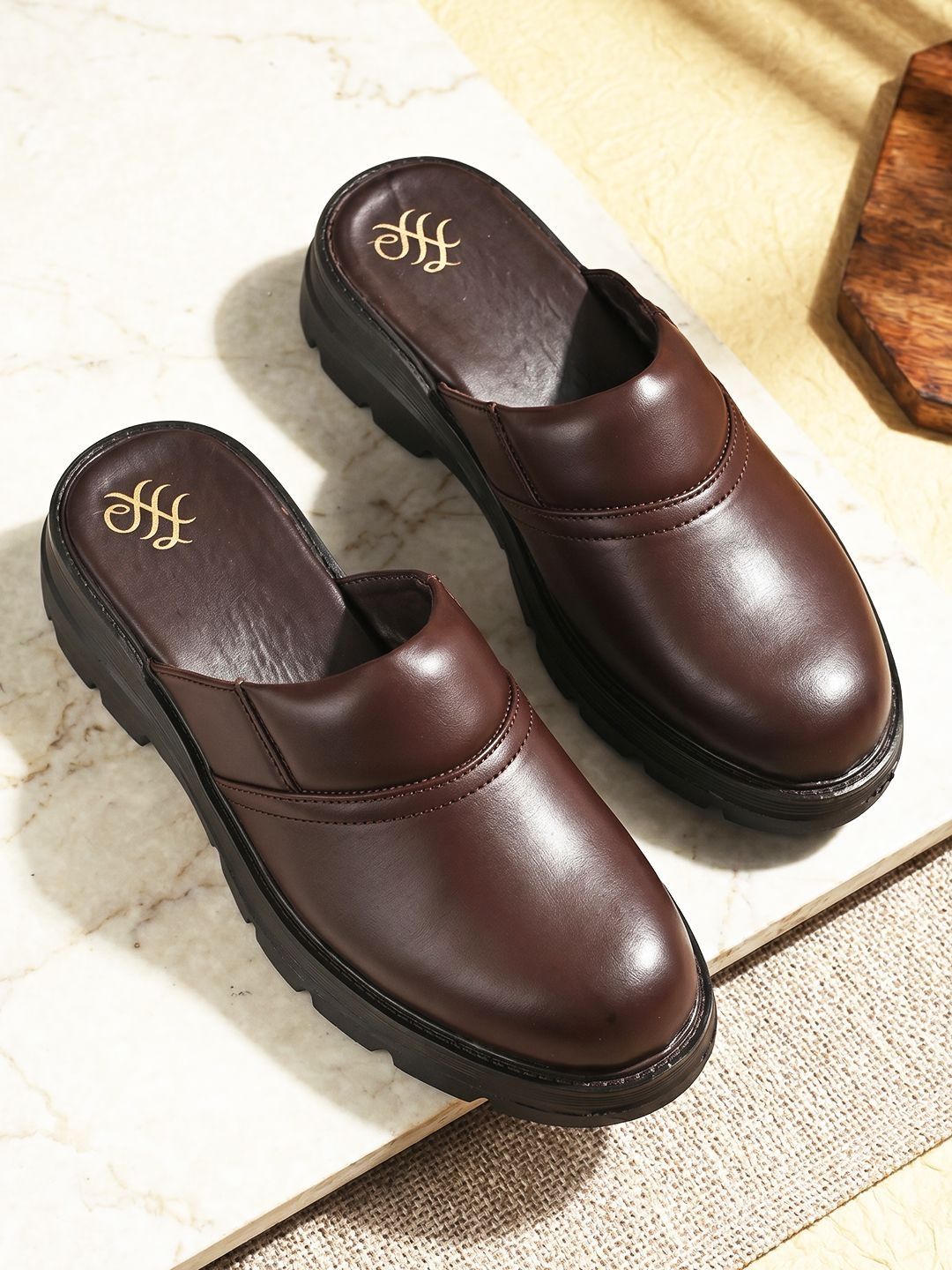 House of Pataudi Men Leather Clogs Sandals-picture-18