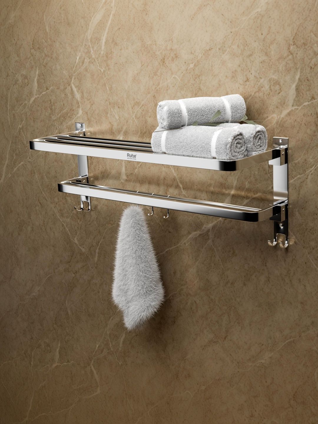 Ruhe Silver-Toned Solid Stainless Steel Towel Holder-image-12