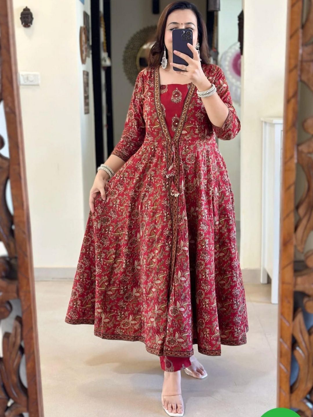 HIMAIRA FASHION Women Ethnic Motifs Printed Empire Pure Cotton Kurta with Trousers & With Dupatta-picture-25
