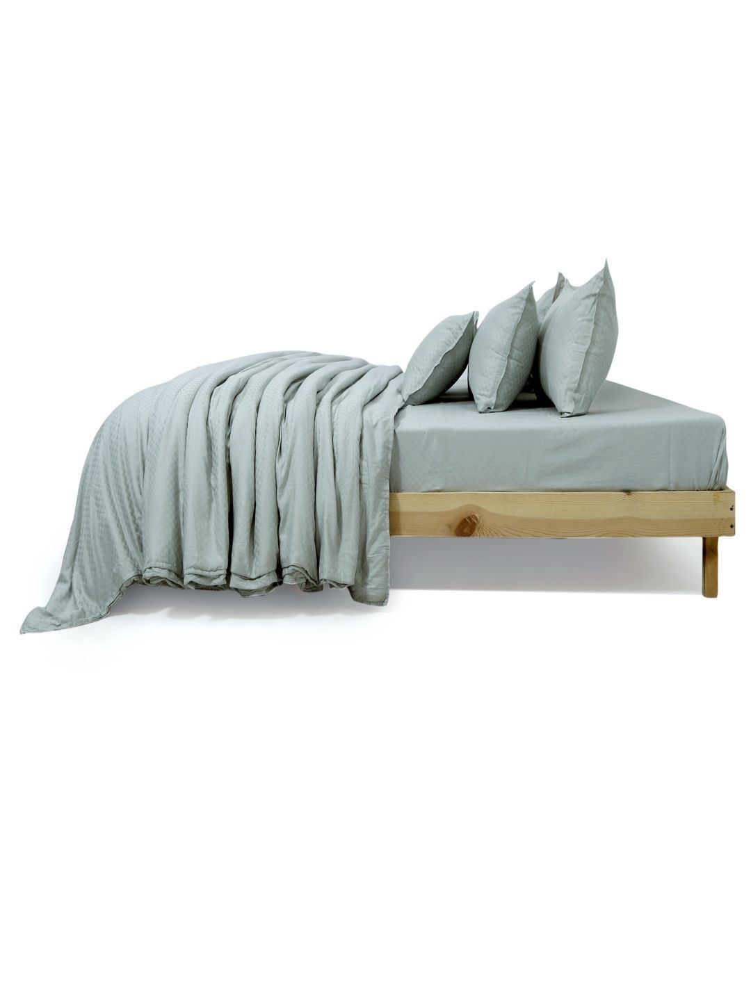 Zarf Blue Checked Egyptian Cotton 6 Piece Single Superfine Bedding Set-picture-20