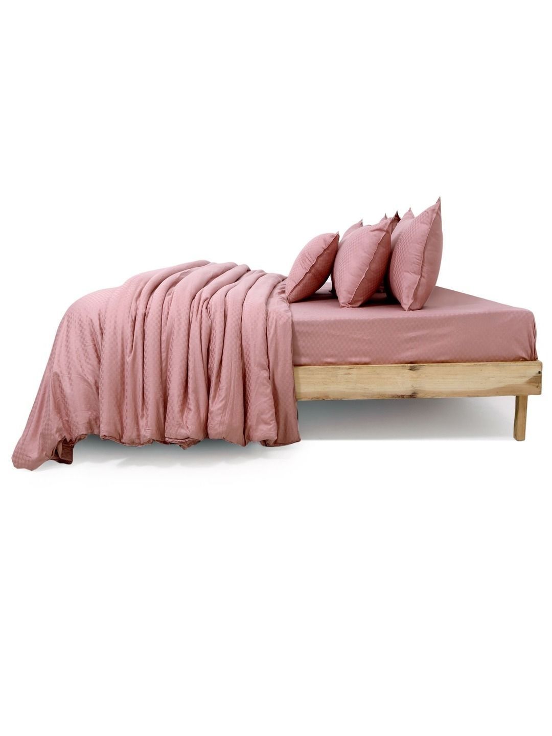 Zarf Pink Checked Egyptian Cotton 6 Piece Single Superfine Bedding Set-picture-23