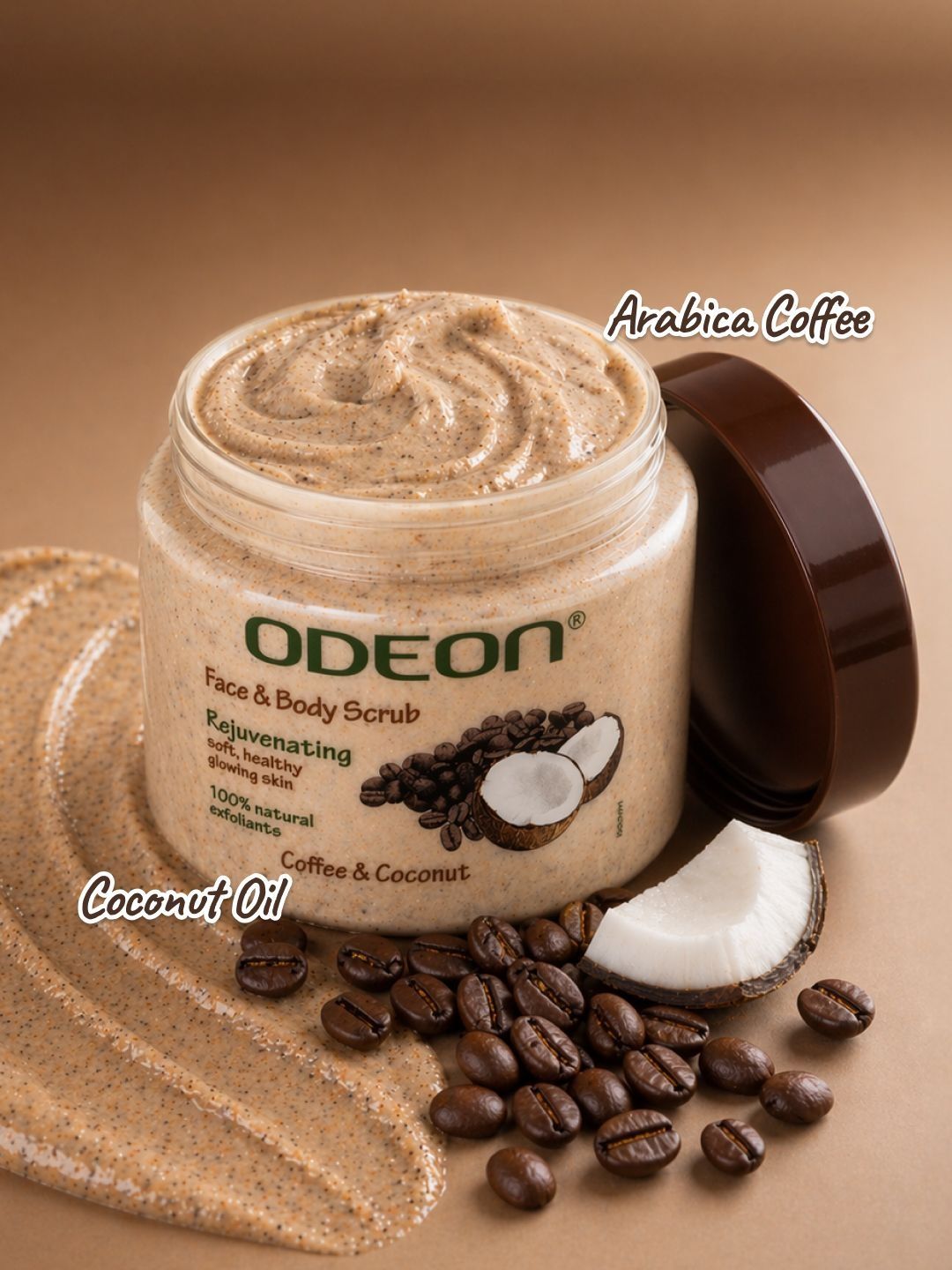ODEON Coffee & Coconut Body Scrub For De-Tan & Smooth Skin - 300 ml-image-20