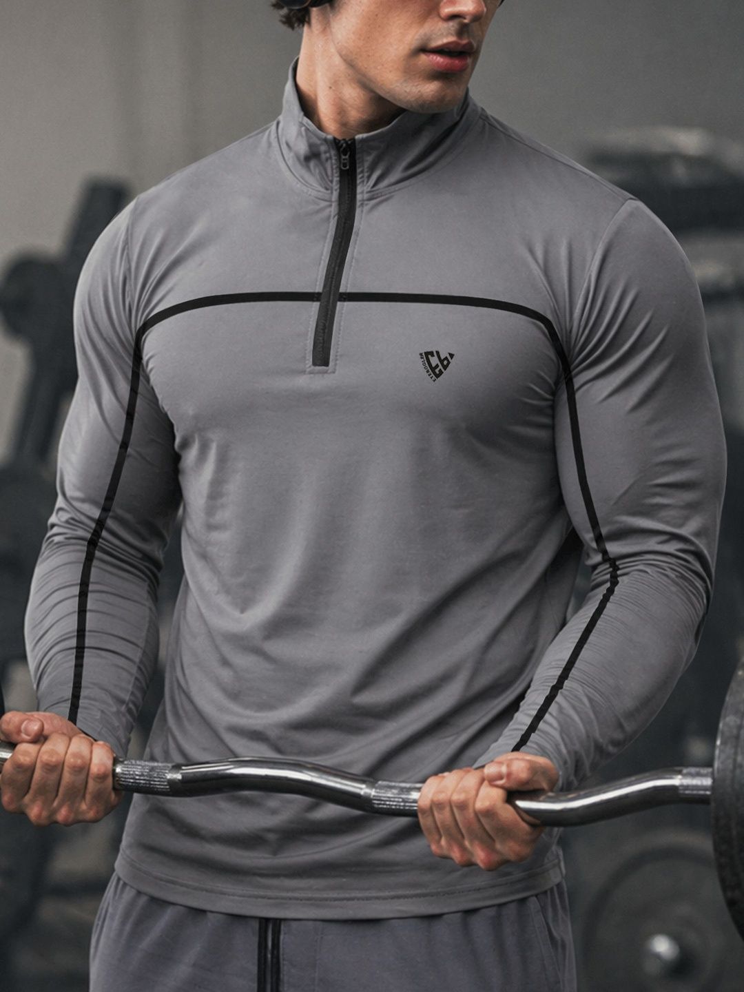 Eyebogler Men Brand Logo Colourblocked High Neck T-shirt-picture-22