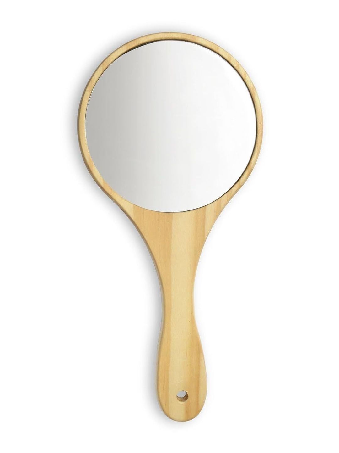 Kira Brown & Transparent Single Sided Round Wooden Makeup Hand Mirror-picture-24