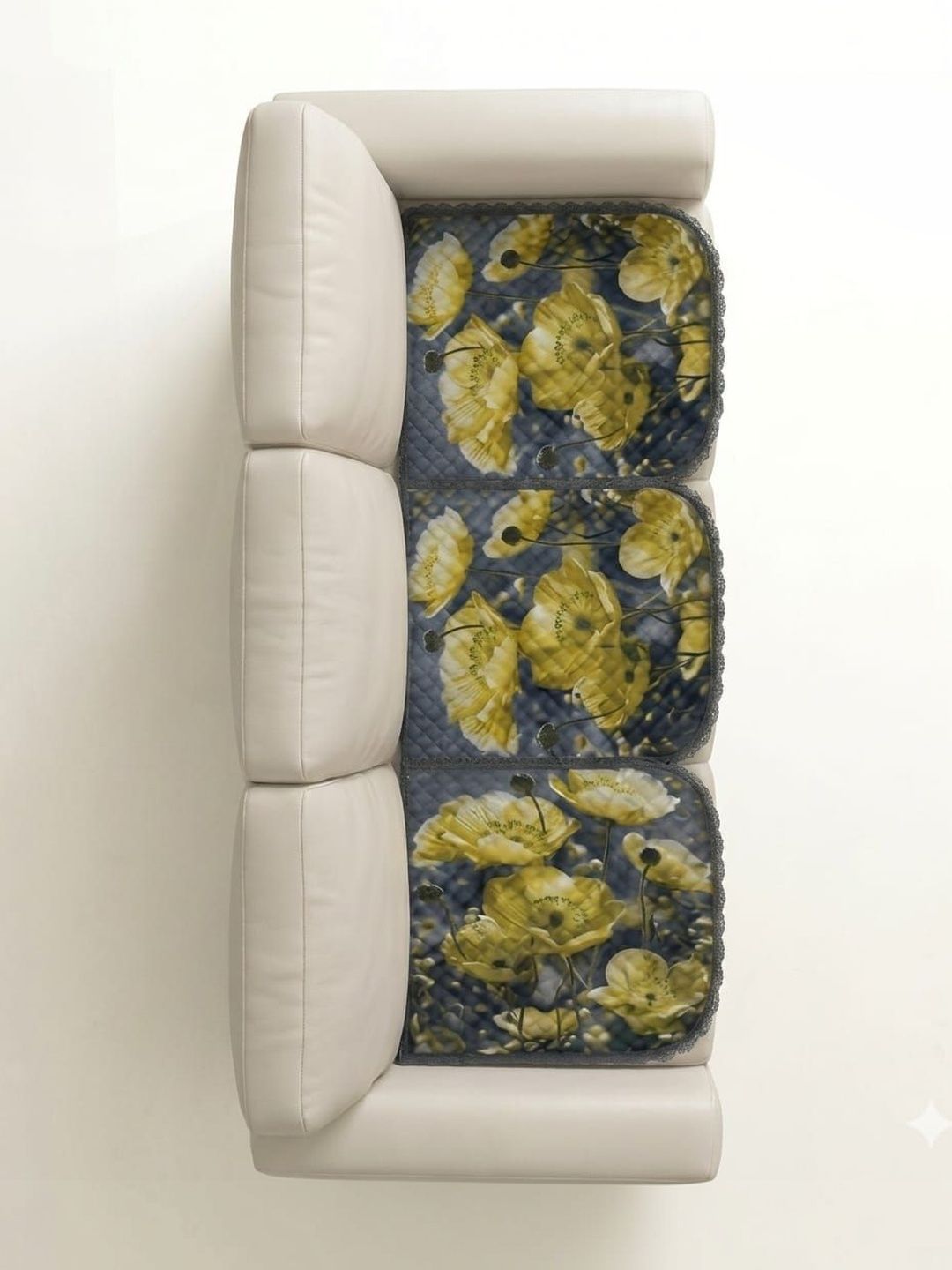 RAINBOW FURNISHINGS Green Printed 3 Piece Sofa Cover Without Arms-picture-58