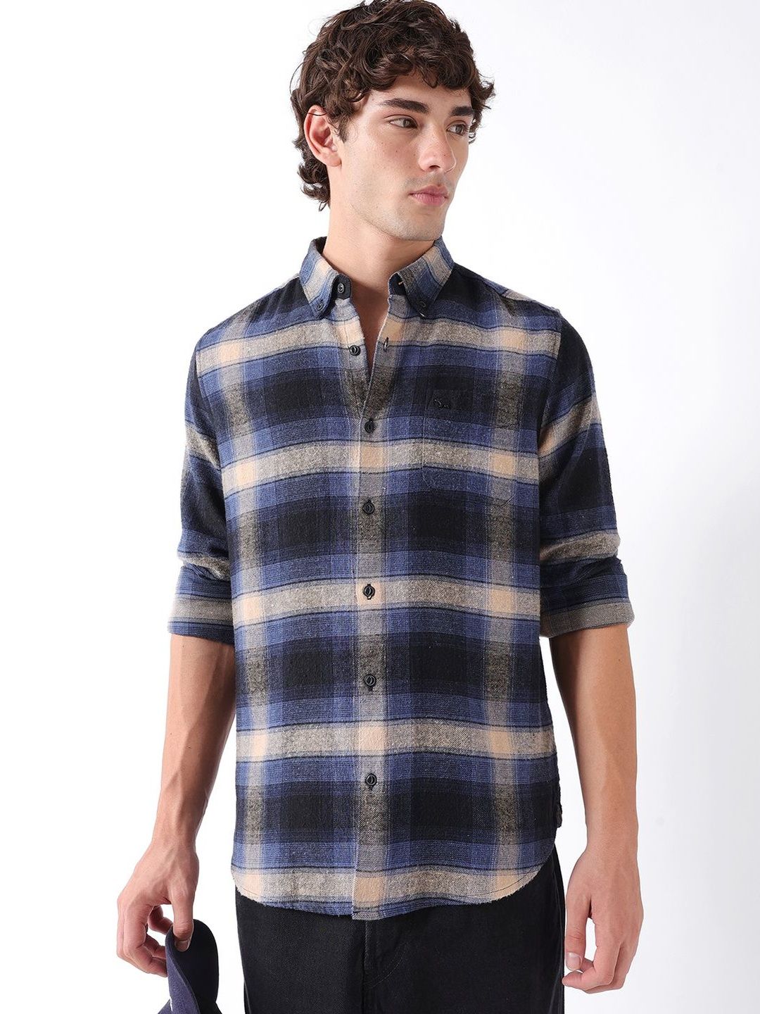 THE BEAR HOUSE Men Slim Fit Checked Casual Shirt-picture-45