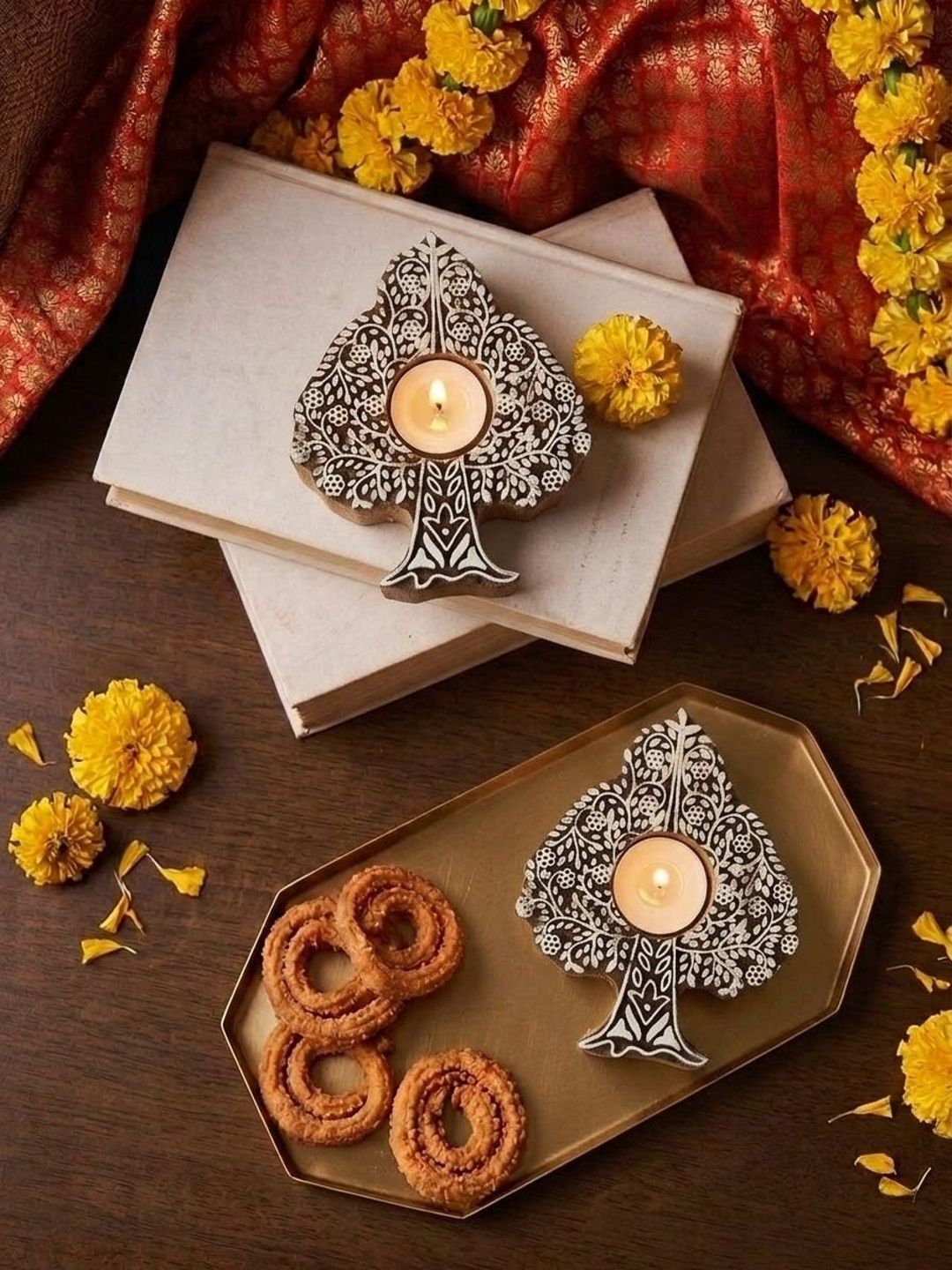 Loklore Beige & Brown Candle-picture-20