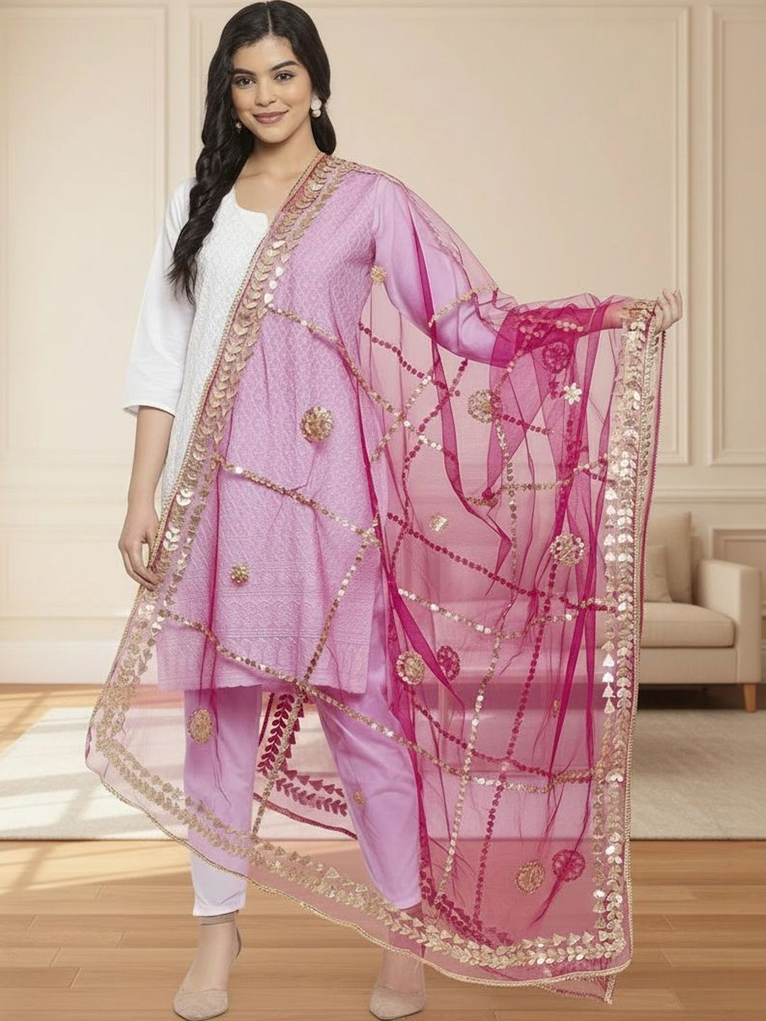 KALINI Embroidered Dupatta with Sequinned-picture-19