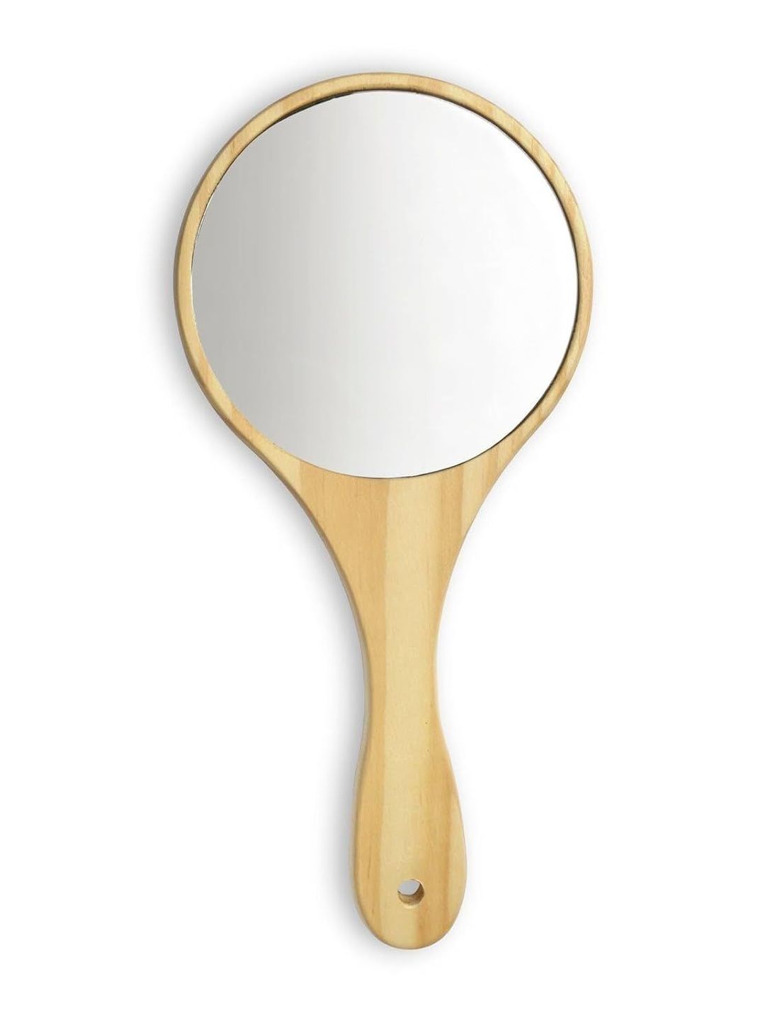 Kira Brown & Transparent Single Sided Round Wooden Makeup Hand Mirror-picture-25