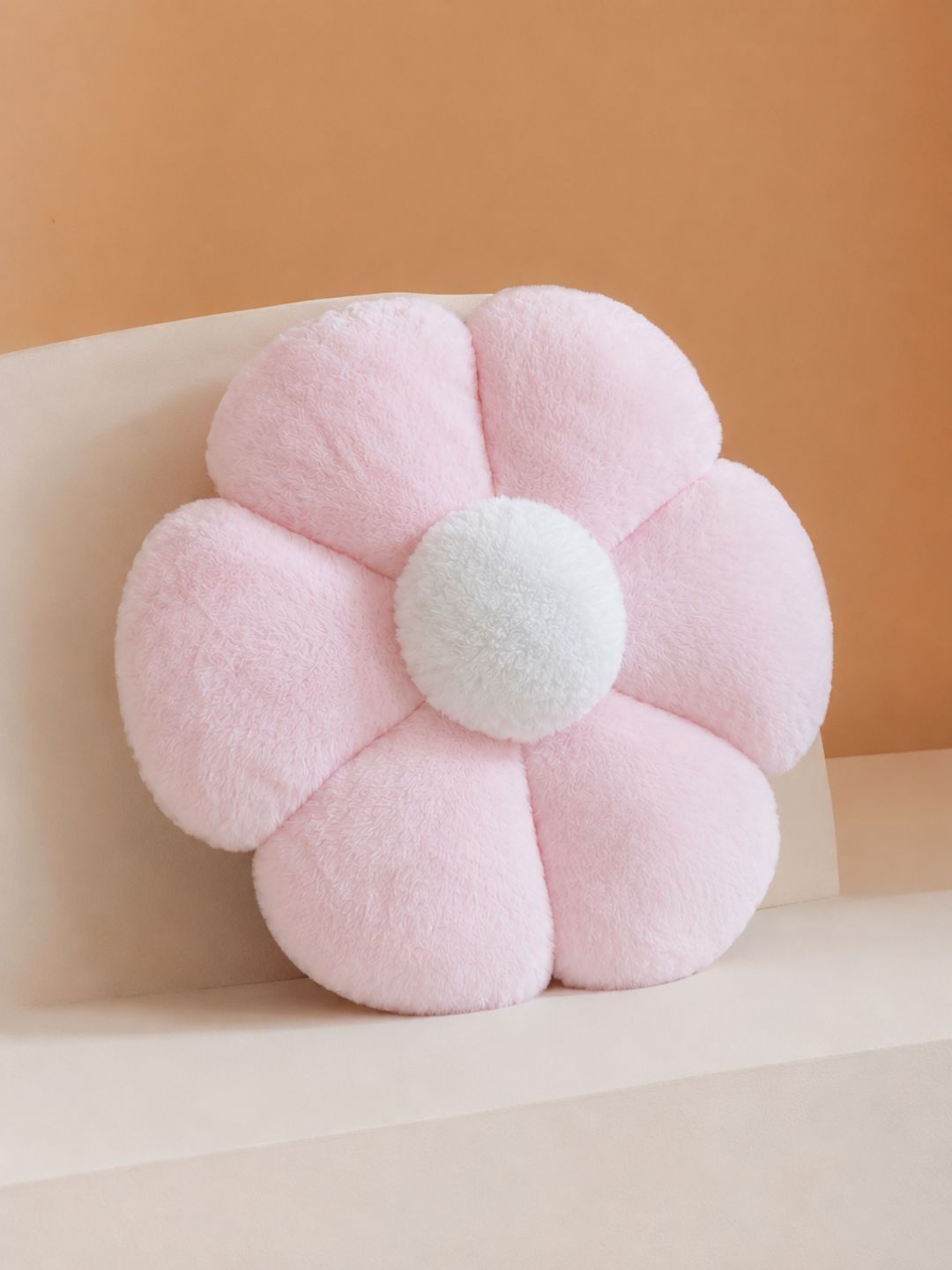 Dhrohar Pink Flower Shape Teddy Plush Cushion Pillow-image-8