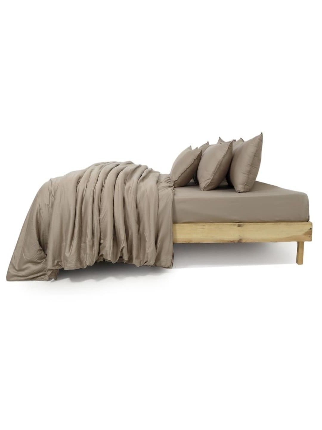 Zarf Brown Solid Egyptian Cotton 6 Piece Single Superfine Bedding Set-picture-48