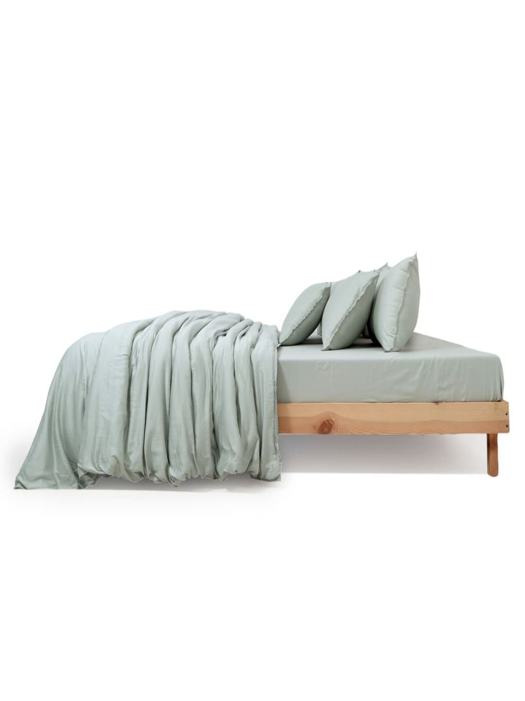 Zarf Sea Green Solid Egyptian Cotton 6 Piece Single Superfine Bedding Set-picture-13