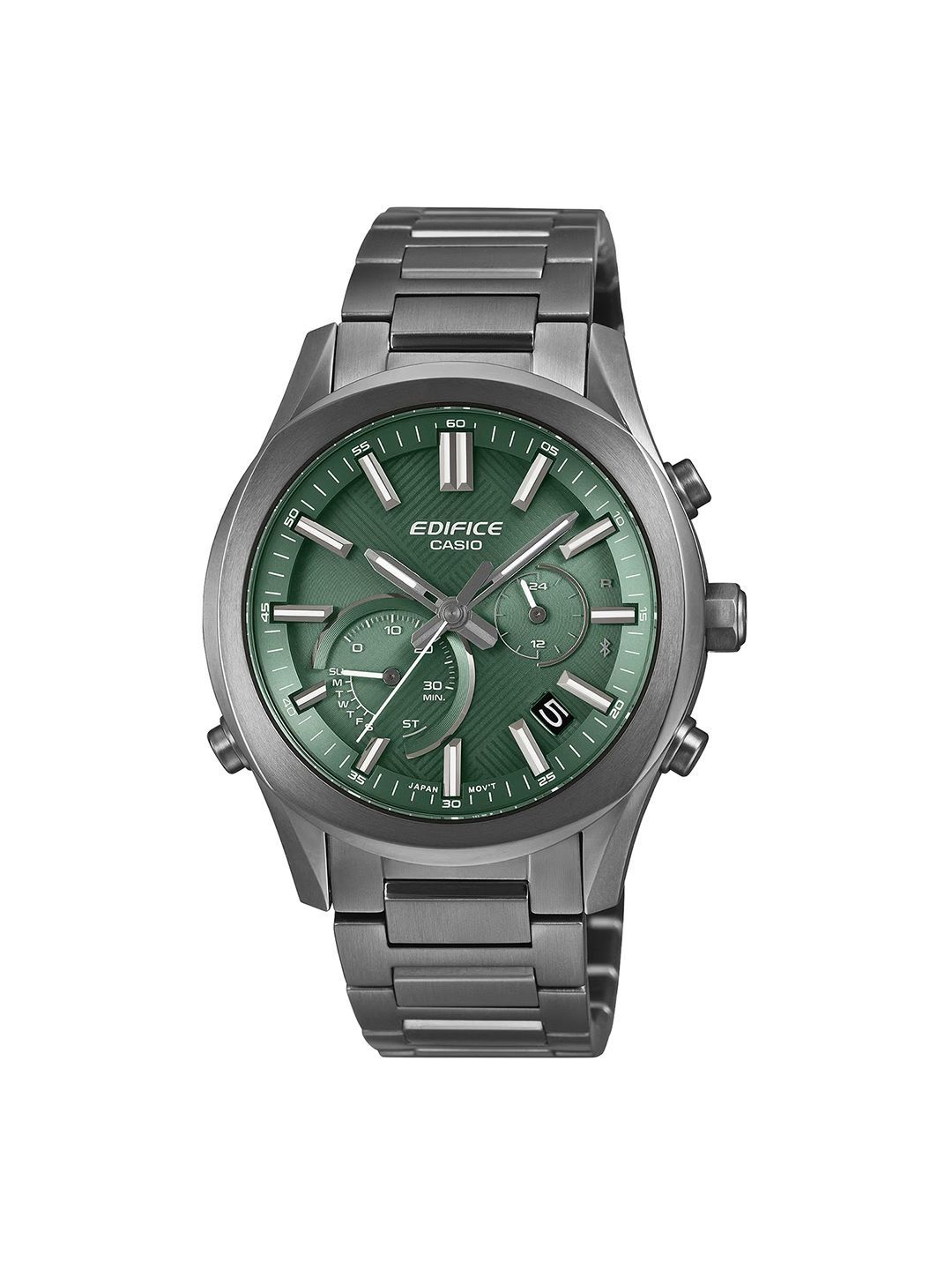 CASIO Men Brass Dial & Stainless Steel Bracelet Style Straps Analogue Chronograph Watch ED711-picture-1