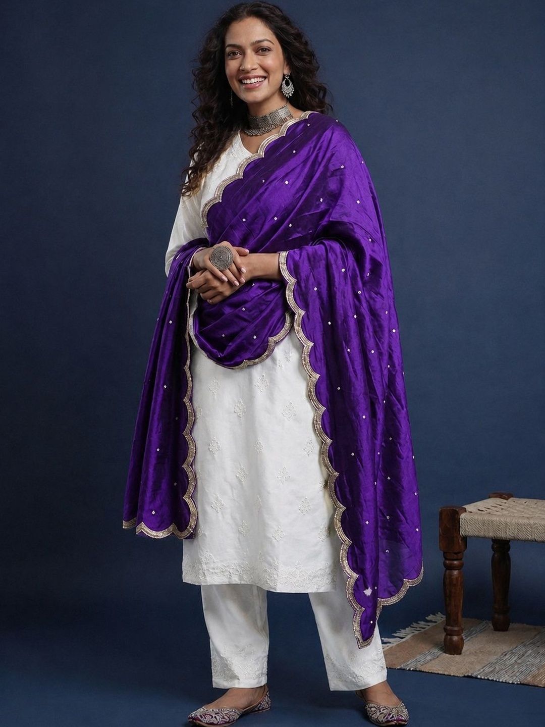 Drape Essence Dupatta with Thread Work-picture-21