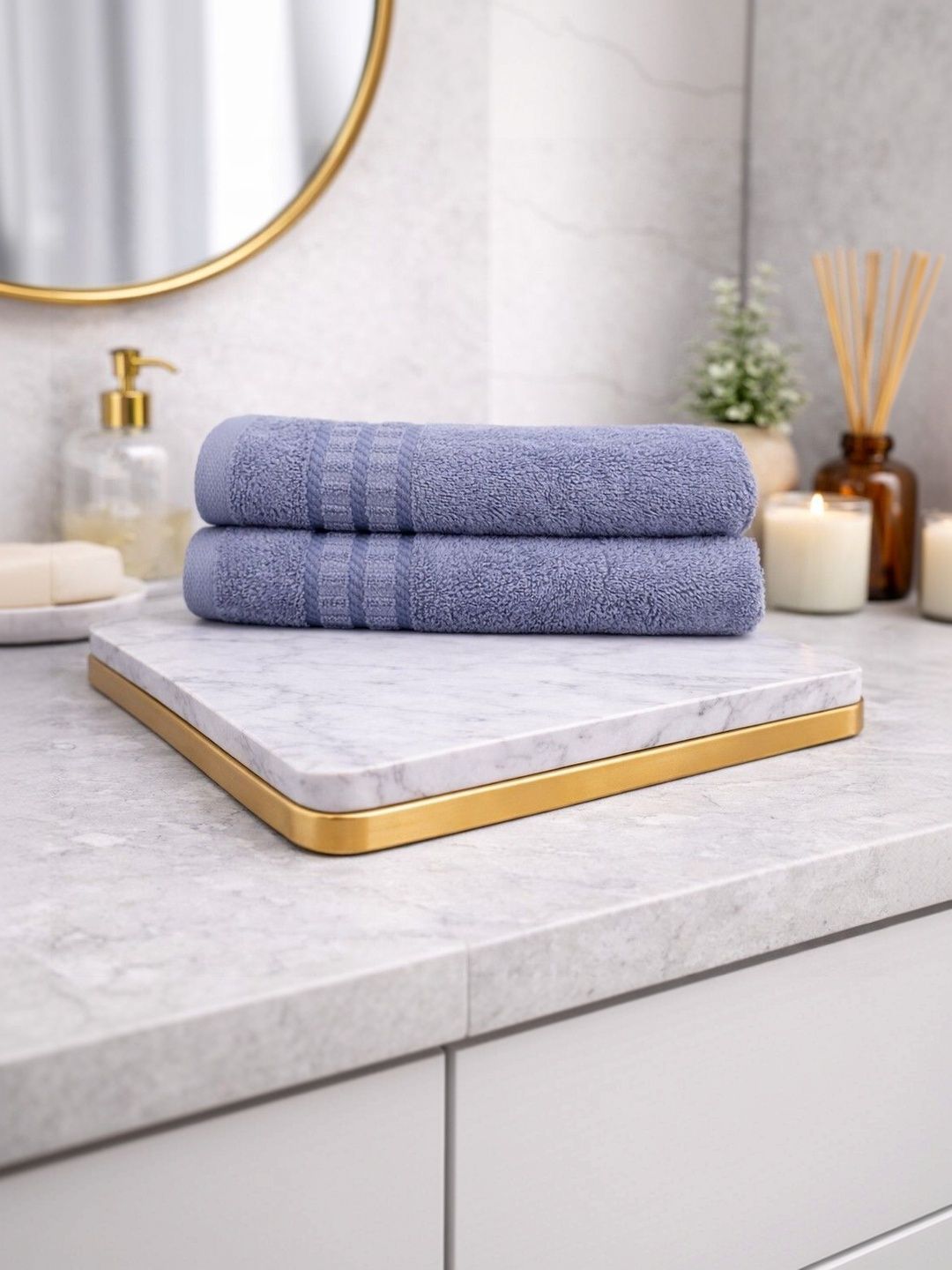 CasPure 2-Pcs Grey Pure Cotton Hand Towels-image-28