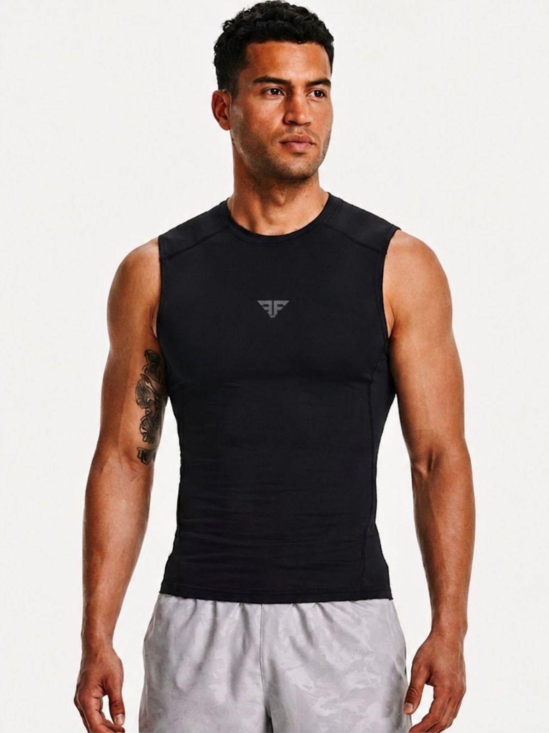 BRUTE FORCE Men Brand Logo Compression T-shirt-image-42