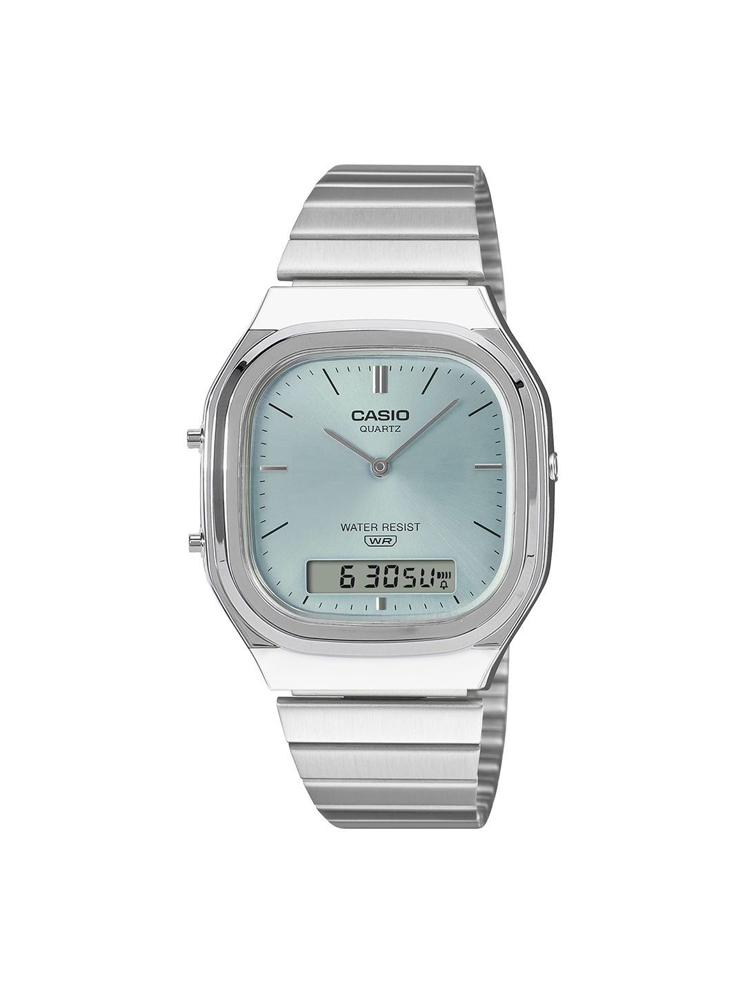 CASIO Unisex Dial & Stainless Steel Straps Analogue and Digital Date Aperture Watch D429-picture-3