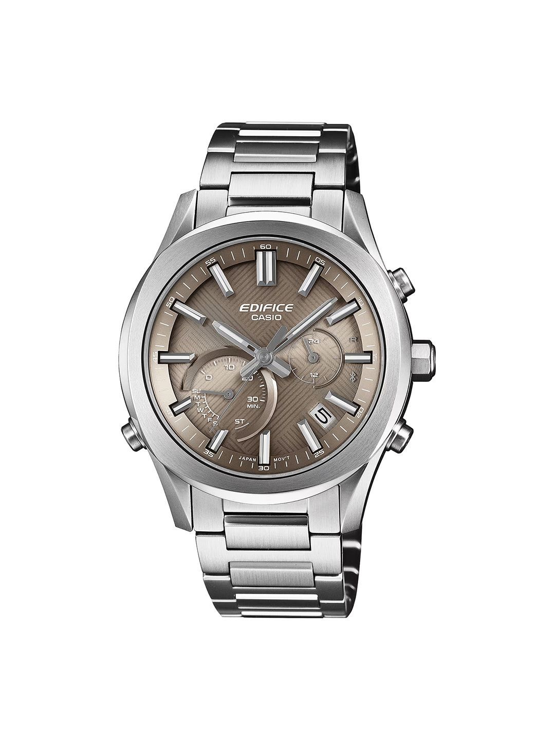 CASIO Men Brass Dial & Stainless Steel Bracelet Style Straps Analogue Chronograph Watch ED710-image-47