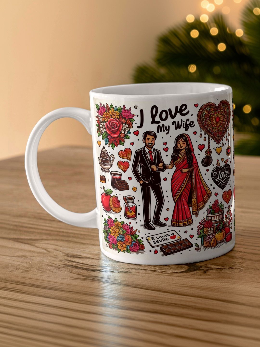 Balesara Orange Printed Ceramic Glossy Cups and Mugs Set of-image-48