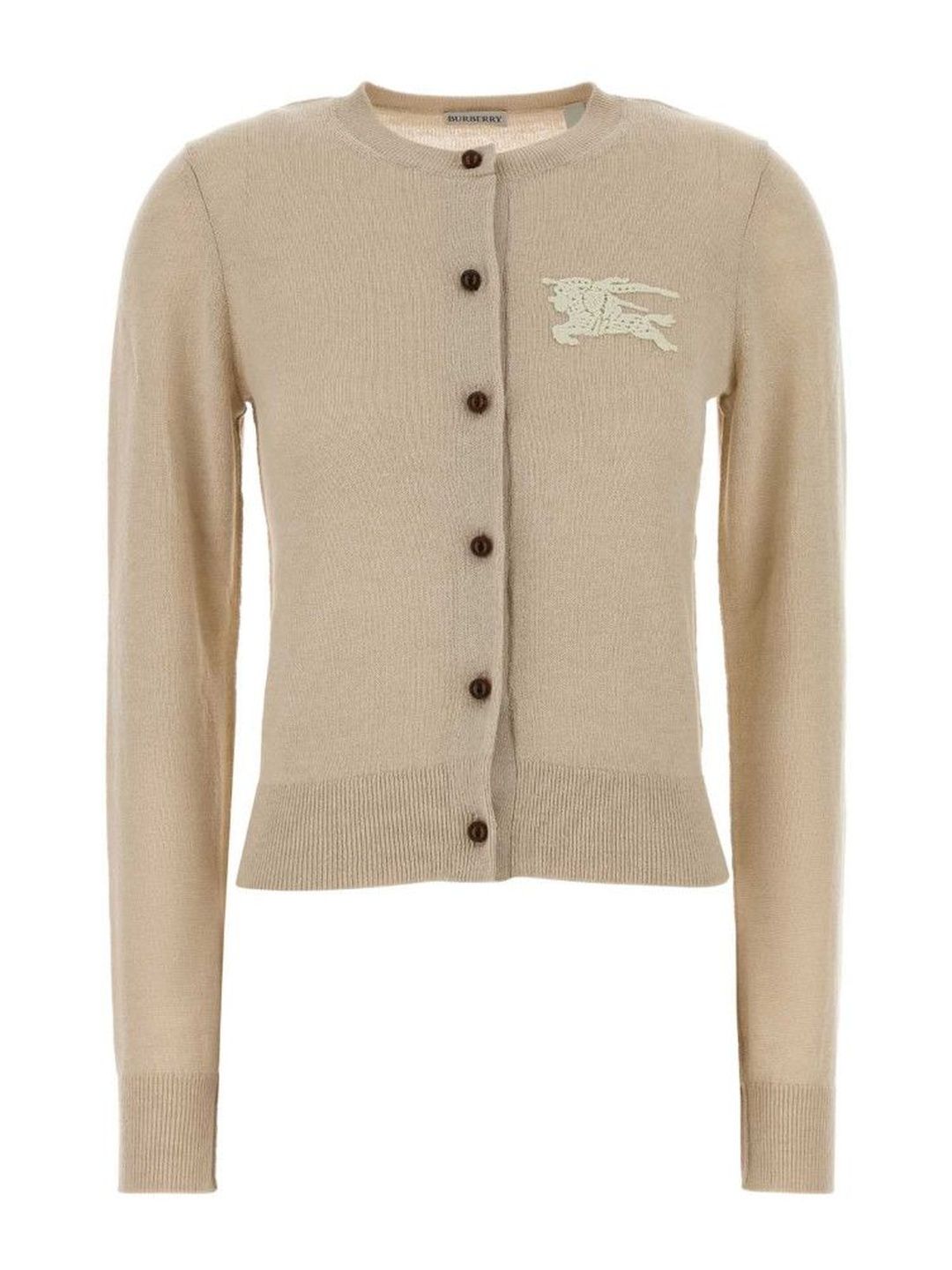 burberry Beige Crew Neck Logo Cardigan-picture-21