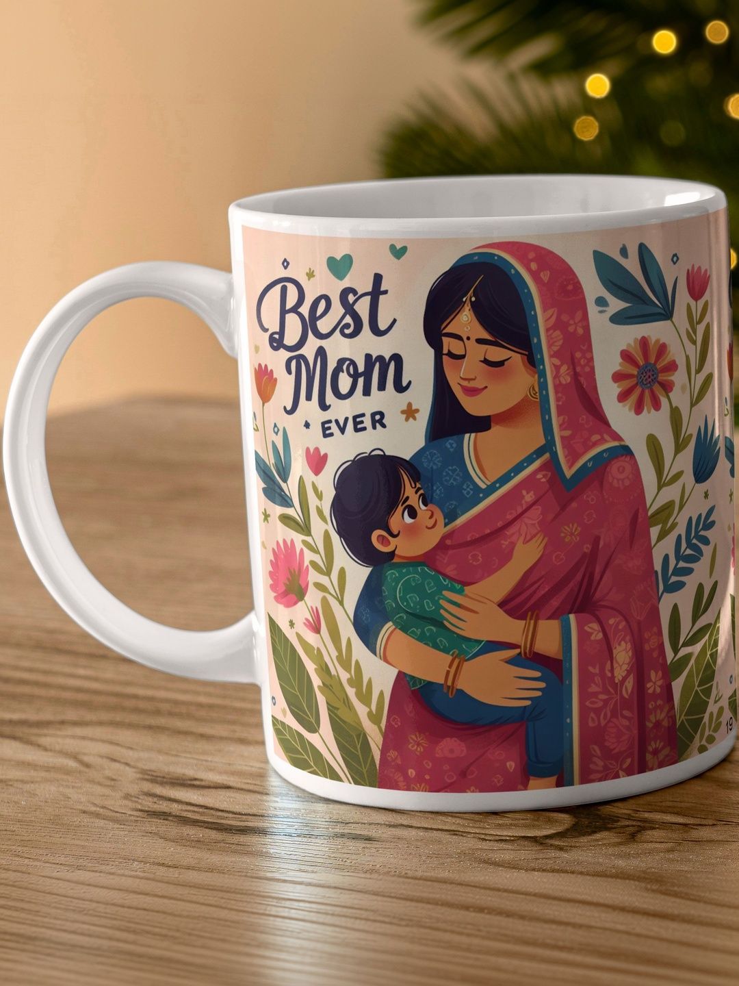Balesara Brown Handcrafted Printed Ceramic Glossy Cups and Mugs Set of-image-31
